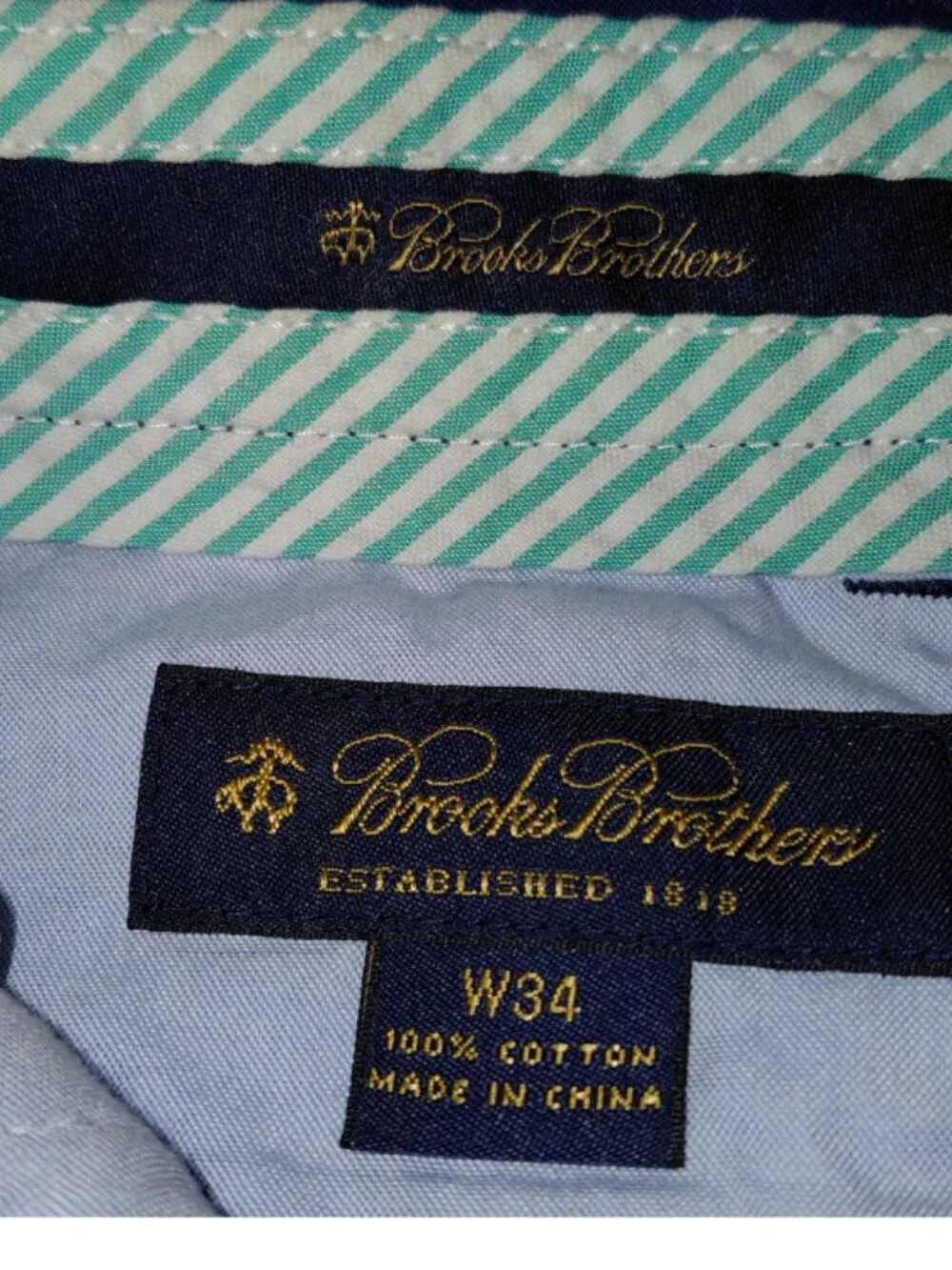 Brooks Brothers Navy Blue Chino Pineapple Embroidered Men's Shorts 34